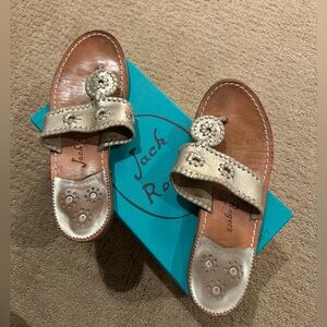 Jack Rogers Hampton Flat sandal in platinum